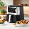 imageCuisinart Dual Basket Air Fryer Two Baskets Totals 11 QT 4 Function Air Fryer to Air Fry Roast Bake ampamp Keep Warm Features Sync Finish ampamp Settings Toss Reminder Automatic Warm Mode ampamp AutoPause6 Qt No Window