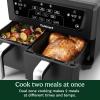 imageCuisinart Dual Basket Air Fryer Two Baskets Totals 11 QT 4 Function Air Fryer to Air Fry Roast Bake ampamp Keep Warm Features Sync Finish ampamp Settings Toss Reminder Automatic Warm Mode ampamp AutoPause11 Qt