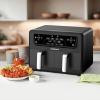 imageCuisinart Dual Basket Air Fryer Two Baskets Totals 11 QT 4 Function Air Fryer to Air Fry Roast Bake ampamp Keep Warm Features Sync Finish ampamp Settings Toss Reminder Automatic Warm Mode ampamp AutoPause11 Qt