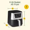 imageCuisinart Dual Basket Air Fryer Two Baskets Totals 11 QT 4 Function Air Fryer to Air Fry Roast Bake ampamp Keep Warm Features Sync Finish ampamp Settings Toss Reminder Automatic Warm Mode ampamp AutoPause6 Qt No Window