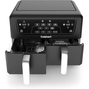 imageCuisinart Dual Basket Air Fryer Two Baskets Totals 11 QT 4 Function Air Fryer to Air Fry Roast Bake ampamp Keep Warm Features Sync Finish ampamp Settings Toss Reminder Automatic Warm Mode ampamp AutoPause11 Qt