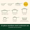 image:imageCuisinart 15 Piece PureClad TriplePly Stainless Steel Cookware Set PCST15