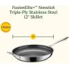 image:imageCuisinart FusionElite Nonstick TriPly Stainless Steel Skillet 10 Skillet Frying Pan with PURELYSEAR Ceramic Nonstick Technology Scratch Proof Cool Grip Handles Dishwasher Safe12inch Skillet