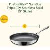 image:imageCuisinart FusionElite Nonstick TriPly Stainless Steel Skillet 10 Skillet Frying Pan with PURELYSEAR Ceramic Nonstick Technology Scratch Proof Cool Grip Handles Dishwasher Safe10inch Skillet