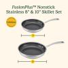 image:imageCuisinart FusionPlus Nonstick Stainless Steel Cookware 10Inch Skillet with PFASFree PURELYSEAR Ceramic Technology Scratch Proof Cool Grip Handles Dishwasher Safe FPS22248 and 10inch Skillet Set