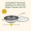 image:imageCuisinart FusionPlus Nonstick Stainless Steel Cookware 12Inch Wok Pan with Cover and Helper PFASFree PURELYSEAR Ceramic Technology Scratch Proof Cool Grip Handles Dishwasher Safe FPS2630HC