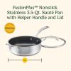image:imageCuisinart FusionPlus Nonstick Stainless Steel Cookware Set 5Piece Skillet Cooking Set with PFASFree PURELYSEAR Ceramic Non Stick Technology Scratch Proof Cool Grip Handles Dishwasher Safe35quart Saute Pan