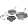 image:imageCuisinart FusionPlus Nonstick Stainless Steel Cookware Set 6Piece Skillet Cooking Set with PFASFree PURELYSEAR Ceramic Non Stick Technology Scratch Proof Cool Grip Handles Dishwasher Safe