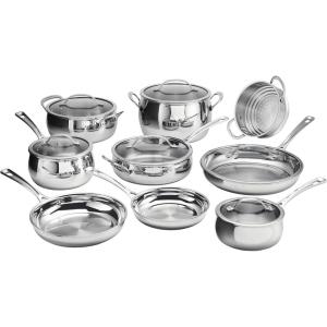image:imageCuisinart 15 Piece PureClad TriplePly Stainless Steel Cookware Set PCST15