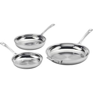 image:imageCuisinart 3 Piece PureClad TriplePly Stainless Steel Skillet Set PCST2281012