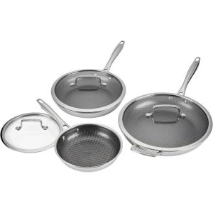 image:imageCuisinart FusionElite Nonstick TriPly Stainless Steel Skillet 10 Skillet Frying Pan with PURELYSEAR Ceramic Nonstick Technology Scratch Proof Cool Grip Handles Dishwasher Safe6 pc Skillet Set