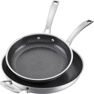 image:imageCuisinart FusionPlus Nonstick Stainless Steel Cookware 10Inch Skillet with PFASFree PURELYSEAR Ceramic Technology Scratch Proof Cool Grip Handles Dishwasher Safe FPS222410 and 12inch Skillet Set