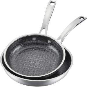 image:imageCuisinart FusionPlus Nonstick Stainless Steel Cookware 10Inch Skillet with PFASFree PURELYSEAR Ceramic Technology Scratch Proof Cool Grip Handles Dishwasher Safe FPS22248 and 10inch Skillet Set