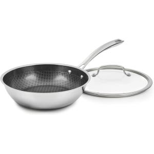 image:imageCuisinart FusionPlus Nonstick Stainless Steel Cookware Set 5Piece Skillet Cooking Set with PFASFree PURELYSEAR Ceramic Non Stick Technology Scratch Proof Cool Grip Handles Dishwasher Safe1025inch Deep Fry