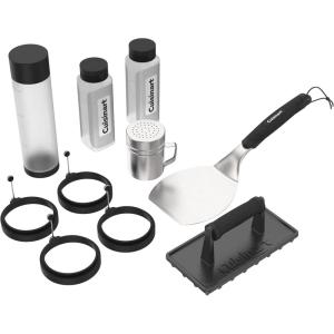 image:imageCuisinart 10 Piece Griddle Tool Set Stainless Steel Spatula Cast Iron Burger Press Squeeze Bottles Seasoning Shaker Silicone Egg Rings Grill Essentials Perfect for BBQ Tailgates Camping