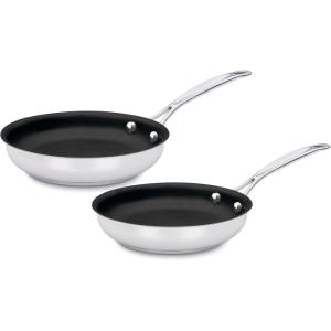 image:imageCuisinart Chefs Classic Stainless NonStick Skillets 9 Skillet amp 11 Skillet Set