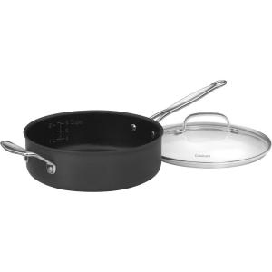 image:imageCuisinart 63324H Chefs Classic Nonstick HardAnodized 312Quart Saute Pan with Helper Handle and Lid  Black