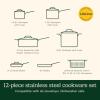 image:imageCuisinart PureClad PureClad TriplePly 12 Stainless Steel Skillet with Helper Handle and Cover PCT2230HC12Piece Set