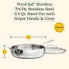 image:imageCuisinart PureClad PureClad TriplePly 12 Stainless Steel Skillet with Helper Handle and Cover PCT2230HC55 Quart Saute Pan