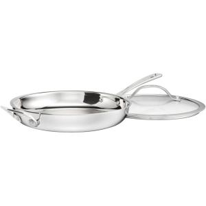 image:imageCuisinart PureClad PureClad TriplePly 12 Stainless Steel Skillet with Helper Handle and Cover PCT2230HC12 Inch Skillet