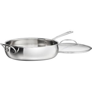 image:imageCuisinart PureClad PureClad TriplePly 12 Stainless Steel Skillet with Helper Handle and Cover PCT2230HC55 Quart Saute Pan