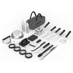 image:imageCuisinart 24Piece Griddle Tool Set with Storage Tote Stainless Steel Flat Top Grill Accessories with Spatulas Melting Dome Smash Burger Press Scraper amp Tongs Perfect for BBQ Tailgates Camping