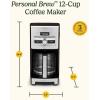 image:imageCuisinart Personal Brew 12Cup Coffee Maker Automatic Coffee Machine Programmable Coffee Maker for Home Brewing Convenience with Adjustable Brew Strength Stainless SteelBlack DCC12