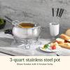 image:imageCuisinart Fondue Pot Set 3Quart Stainless Steel Electric Fondue Pot for Chocolate Cheese Broth and Oil Includes 8 Forks Temperature Control Nonstick Interior Dishwasher Safe CFO3SSNASPot