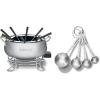 image:imageCuisinart Fondue Pot 3 Quart For Chocolate Cheese Broth Oil Stainless Steel CFO3SSP1 amp CTG00SMP Stainless Steel Measuring Spoons Set of 4Silver