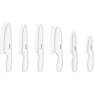 image:imageCuisinart C5512PCKSAM 12Piece Ceramic Coated Stainless Steel Knives Comes with 6Blades and 6Blade Guards Color Coded to Reduce Risk of Cross Contamination JewelWhite