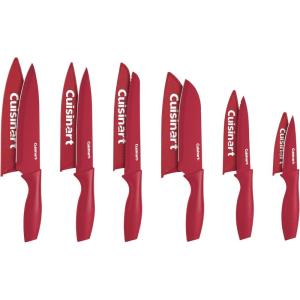 image:imageCuisinart C5512PCKSAM 12Piece Ceramic Coated Stainless Steel Knives Comes with 6Blades and 6Blade Guards Color Coded to Reduce Risk of Cross Contamination JewelRed