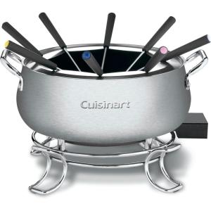 image:imageCuisinart Fondue Pot Set 3Quart Stainless Steel Electric Fondue Pot for Chocolate Cheese Broth and Oil Includes 8 Forks Temperature Control Nonstick Interior Dishwasher Safe CFO3SSNASPot