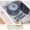 image:imageCuisinart 13Pc ClickSmart Nonstick Detachable Handle Ceramic Cookware Pots and Pans Set Stackable SpaceSaving Design Compatible with All Stovetops Induction amp Oven Safe PURELYCERAMICEarl Grey