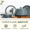 image:imageCuisinart 13Pc ClickSmart Nonstick Detachable Handle Ceramic Cookware Pots and Pans Set Stackable SpaceSaving Design Compatible with All Stovetops Induction amp Oven Safe PURELYCERAMICEarl Grey