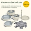 image:imageCuisinart 13Pc ClickSmart Nonstick Detachable Handle Ceramic Cookware Pots and Pans Set Stackable SpaceSaving Design Compatible with All Stovetops Induction amp Oven Safe PURELYCERAMICTahini