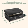 image:imageCuisinart 22 Tabletop Gas Griddle with Hood Easy Assembly Compact Outdoor FlatTop Grill with Grease Cup 300 Sq In Cooking Space Perfect for Camping Tailgates amp BBQs